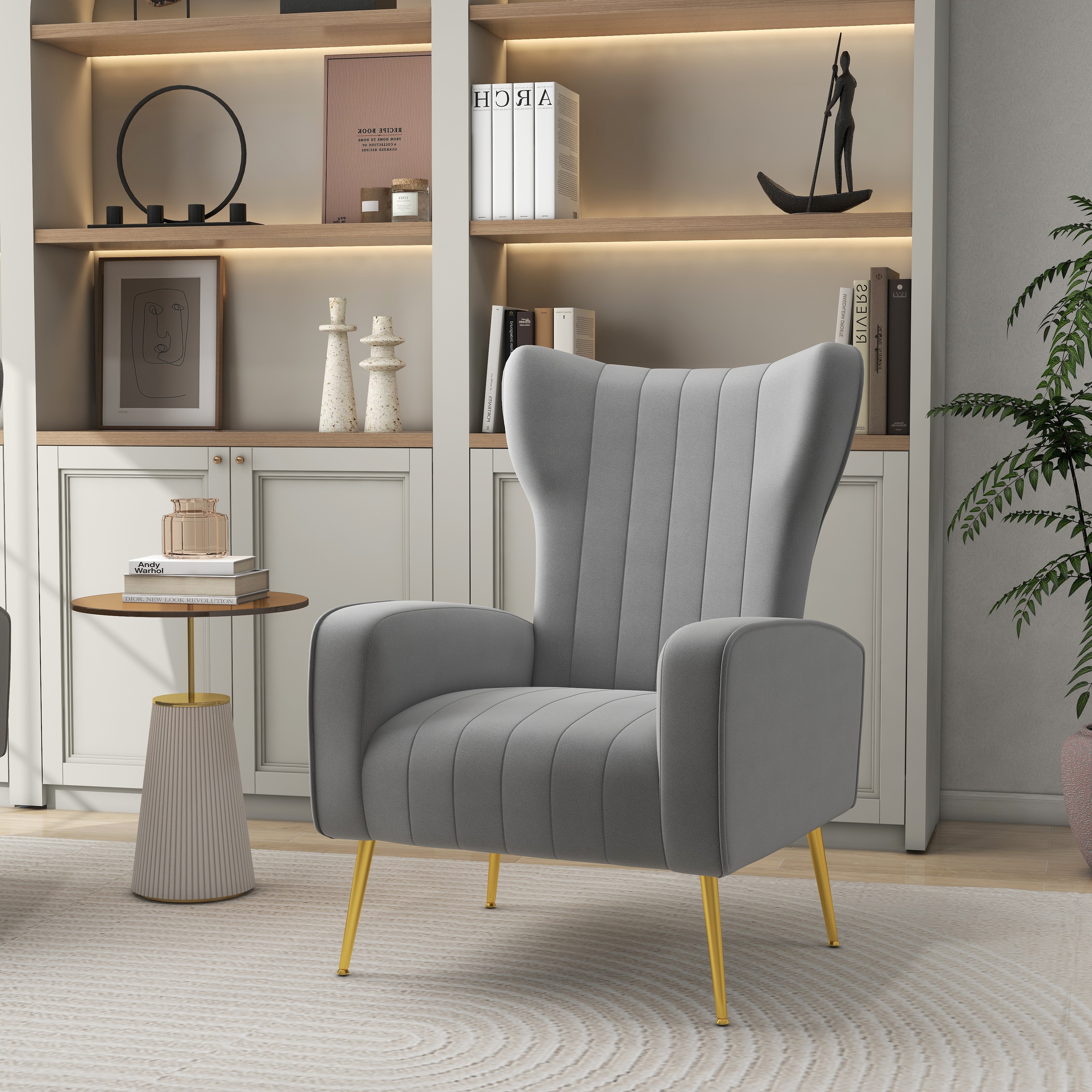 Velvet Accent Chair Upholstered Living Room Arm Chair