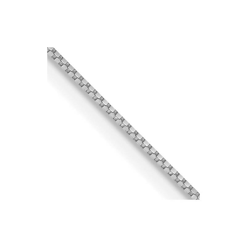 Curata 10k White Gold 0.7mm Solid Box Chain Necklace (Spring-ring) Options: 16 18 20 22 24
