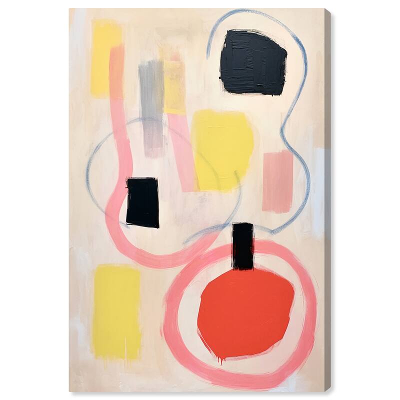 Wynwood Studio Canvas Abstract Lollipops for Birthday Party Red and Light Red Modern & Contemporary Wall Art Canvas Print - 36 x 24