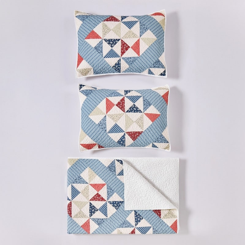 Modern Heirloom Americana Heartland Pieced Geometric Quilt Set
