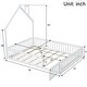preview thumbnail 7 of 10, Full Size Wood House Platform Bed with Door and Guardrail, Kids Bed