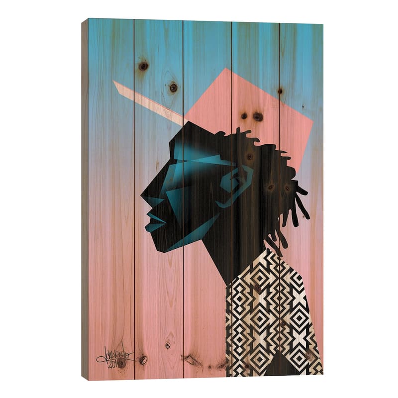 Space Is The Place IV Print On Wood by VCalvento - Multi-Color - 26x18x1.5