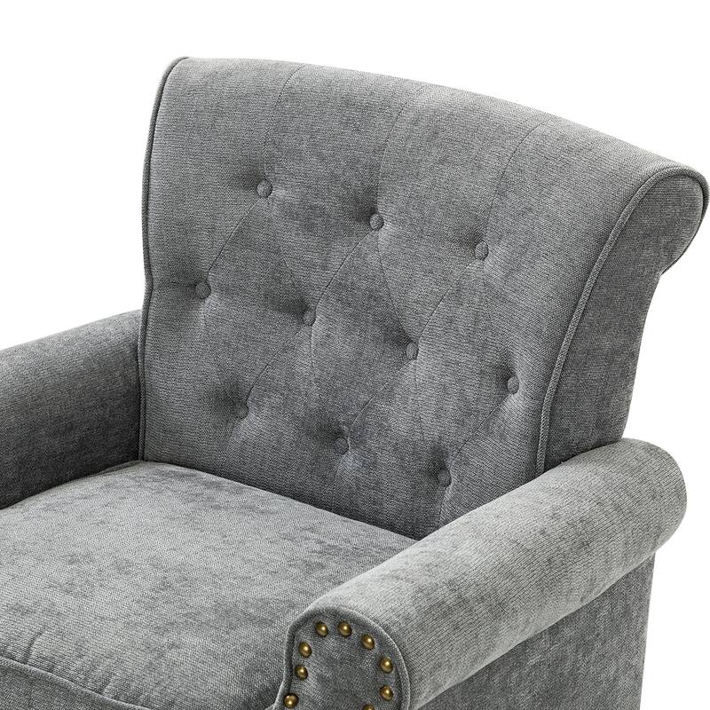 Indiges Comfy Upholstered Accent Armchair with Tufted Back Set of 2 for Bedroom Reading Office