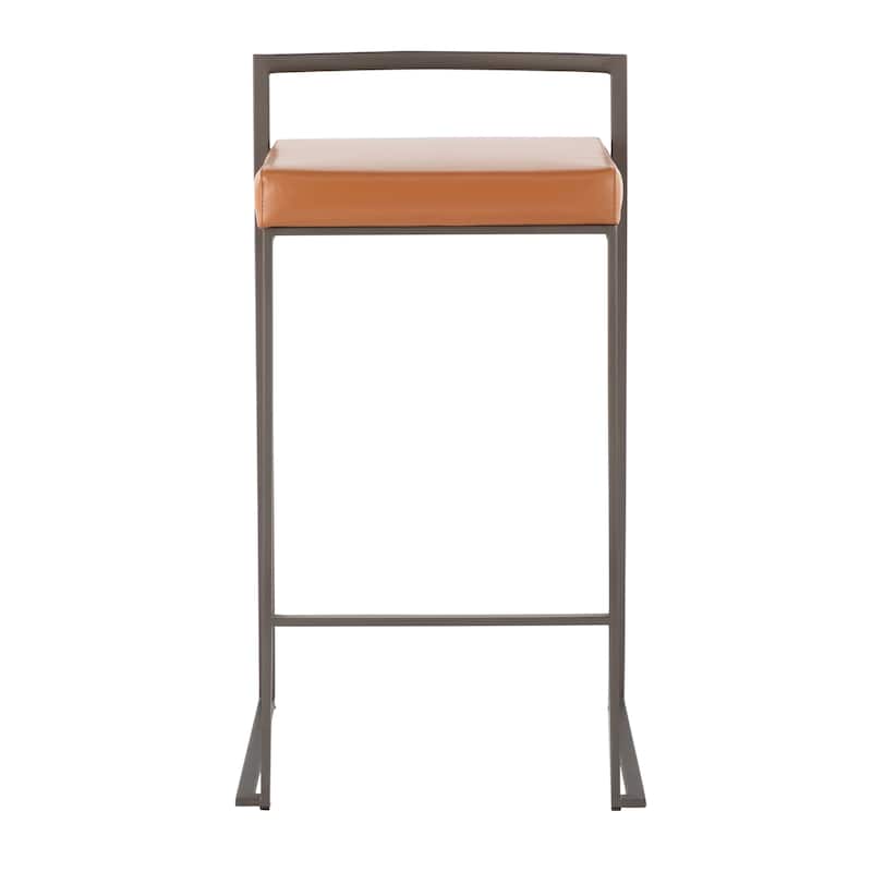 Carbon Loft Forrest Industrial Antique Stackable Counter Stool (Set of 2) - Camel Faux Leather