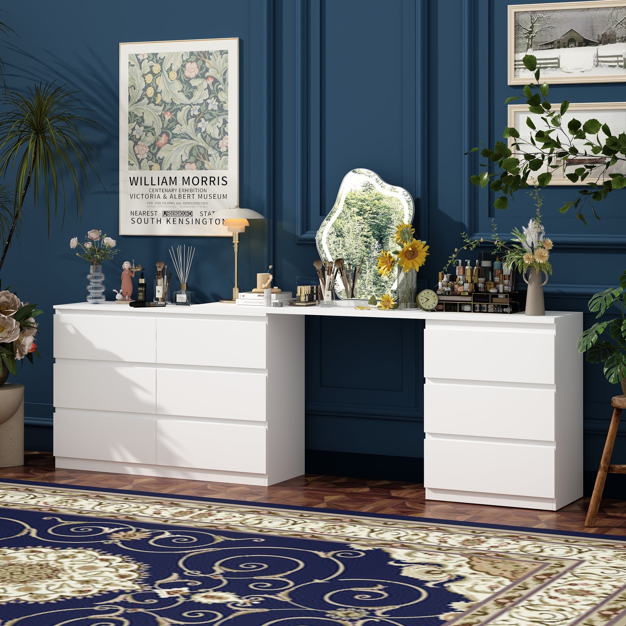Dresser and outlet makeup vanity combo