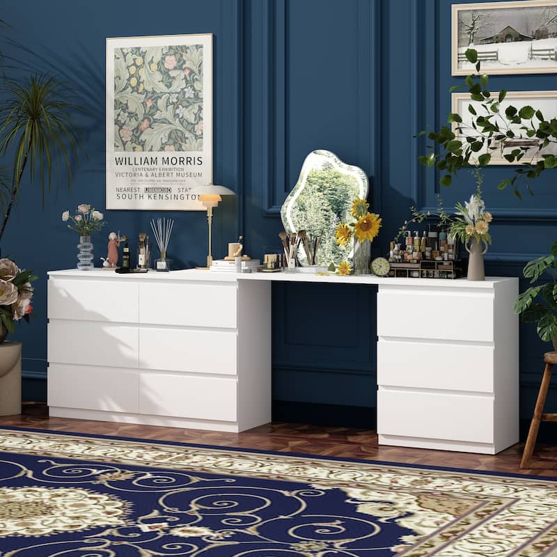 Multifunctional Media Console: Contemporary Expandable Unit Dresser