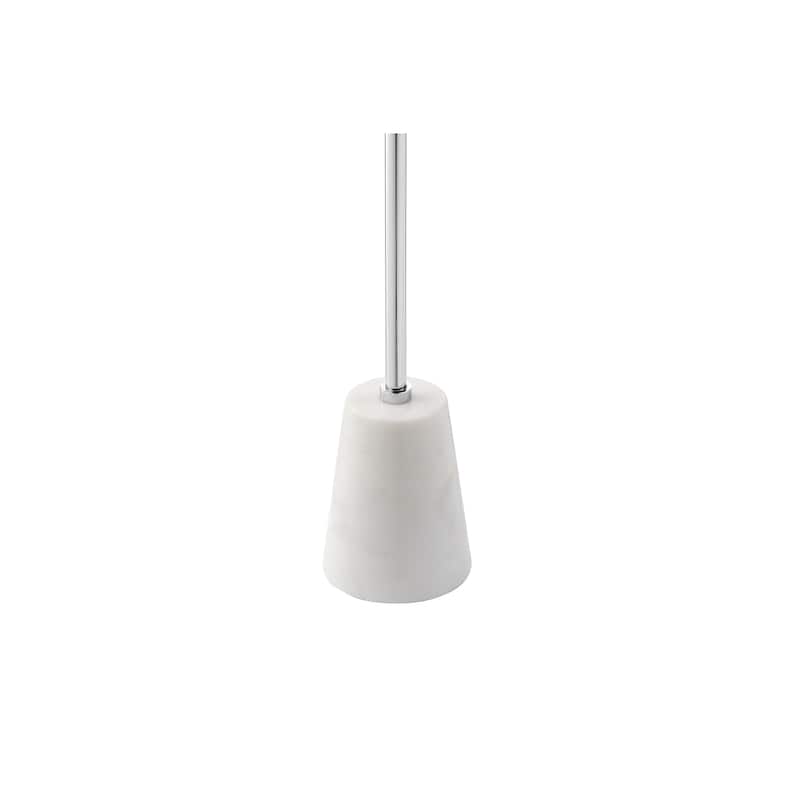 Frank 12 Inch Drink Side End Table, Chrome Top, White Marble Solid Base