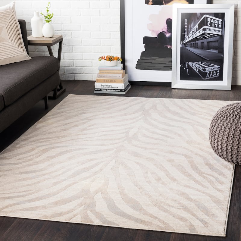 Livabliss Niamey Animal Print Area Rug - 5'3" x 7'3" - Tan/Beige - Rectangle