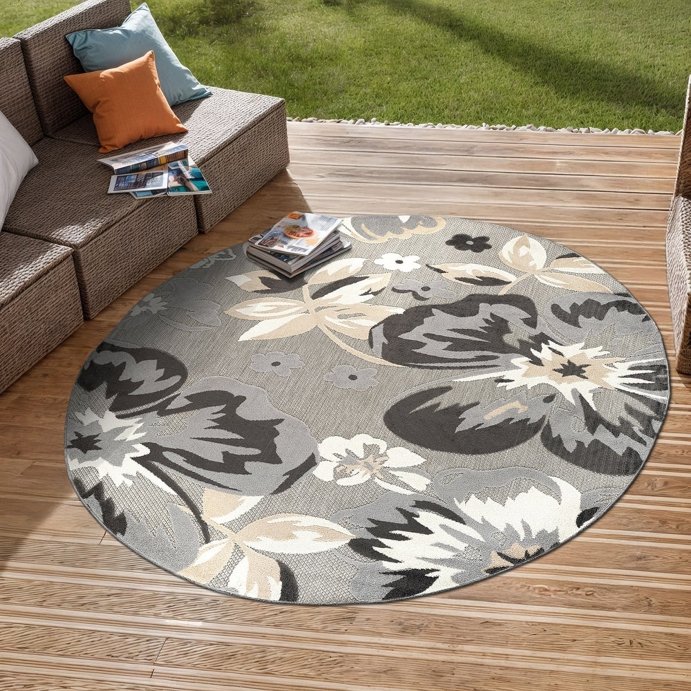 Bergamo Contemporary Floral Indoor/Outdoor Area Rug