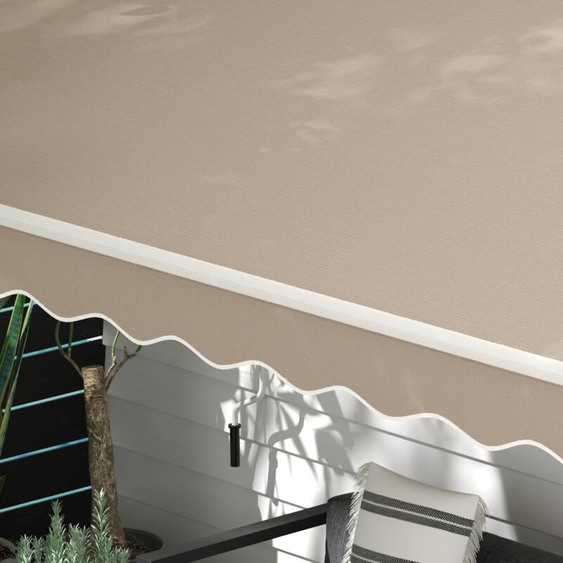 Outsunny 13' x 8' Manual Retractable Sun Shade Patio Awning with Durable Design & Adjustable Length Canopy