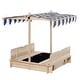 preview thumbnail 27 of 30, Outsunny Kids Sandbox with Cover, Outdoor Wooden Sandbox with Canopy - 41.75" x 41.75" x 47.75"