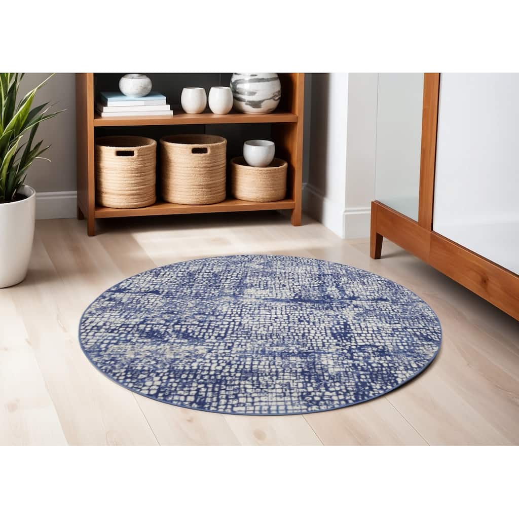 Power Loomed Geometric Abstract Modern Stain Resistant Area Rug - 60' X '60' X '0.39