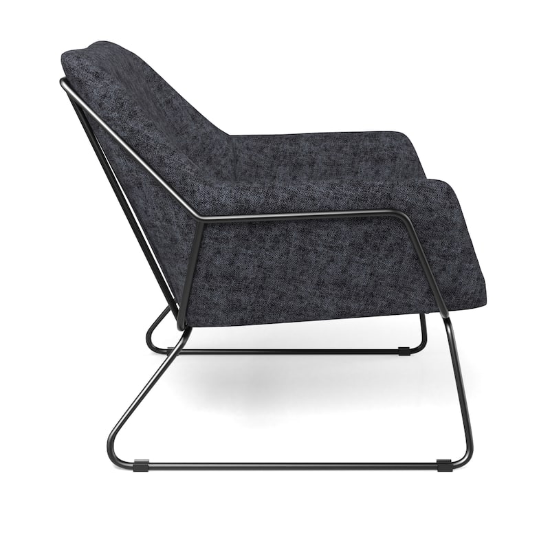 Caine Fabric Accent Chair with Black Powder Coated Sled Base