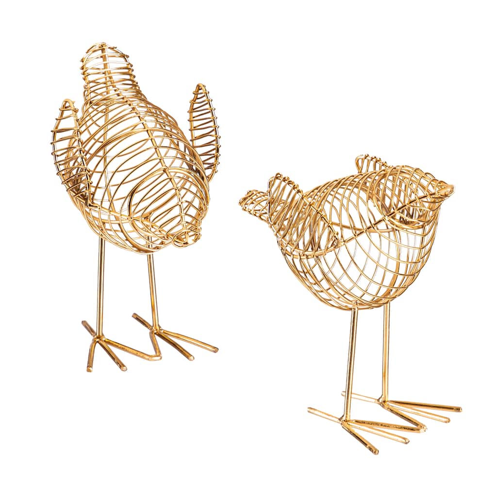 6.5" Metal Wire Bird Tabletop Decor Set