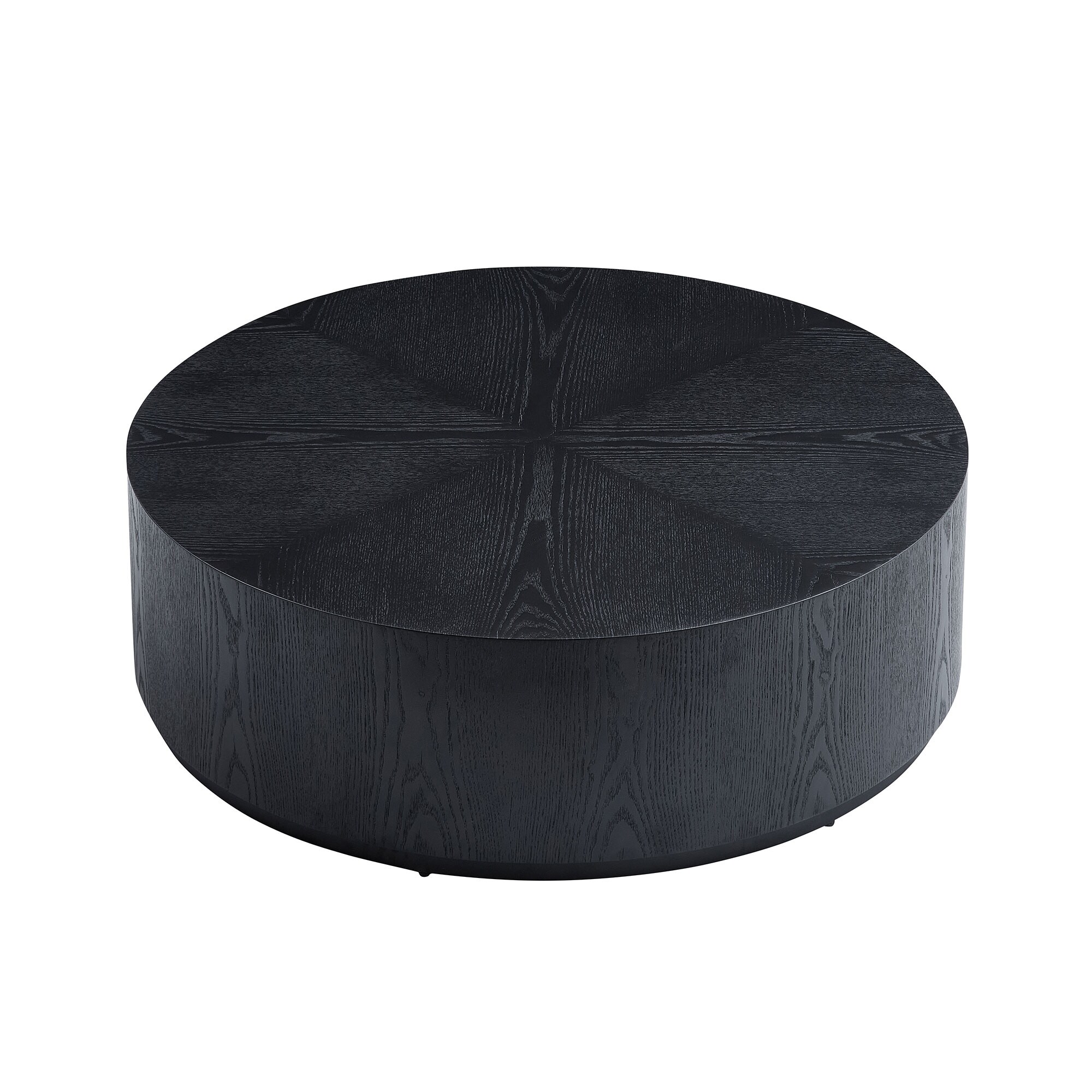 35.43" Round Coffee Table for Living Room, Drum Center Table for Apartment, Modern Circle Side Table End Table