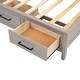 preview thumbnail 11 of 11, Twin Size Lounge Daybed with 3-Drawers，Kids Cork Board Bed Frame with USB Ports and 2 Built-in Storage Shelves, Antique Grey