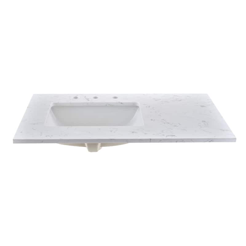 YASINU 36 Inch Engineered Marble Left Sink Vanity Countertop