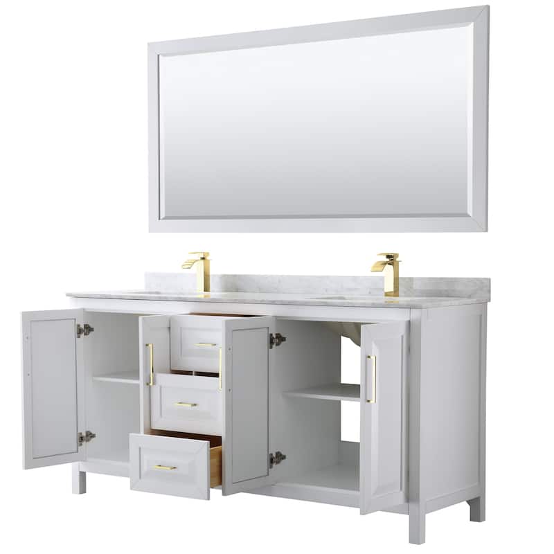 Wyndham Collection Daria 72" Free Standing Double Vanity Set with MDF