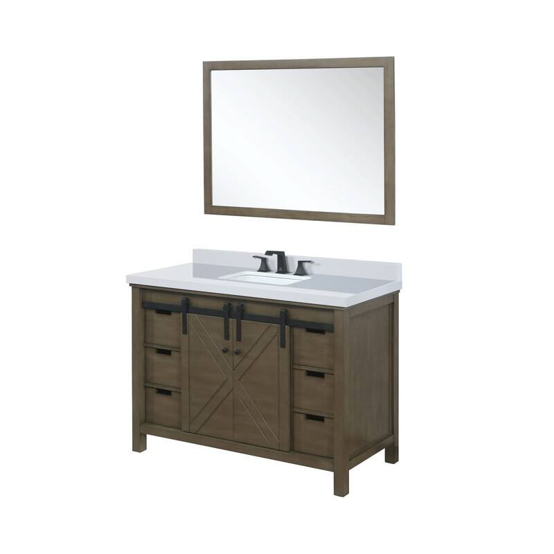 Marsyas Bath Vanity, Cultured Marble Countertop, Faucet Set and Mirrors