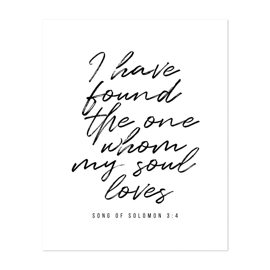 Typography Bible Bible Verse Black White Religion Art Print/Poster