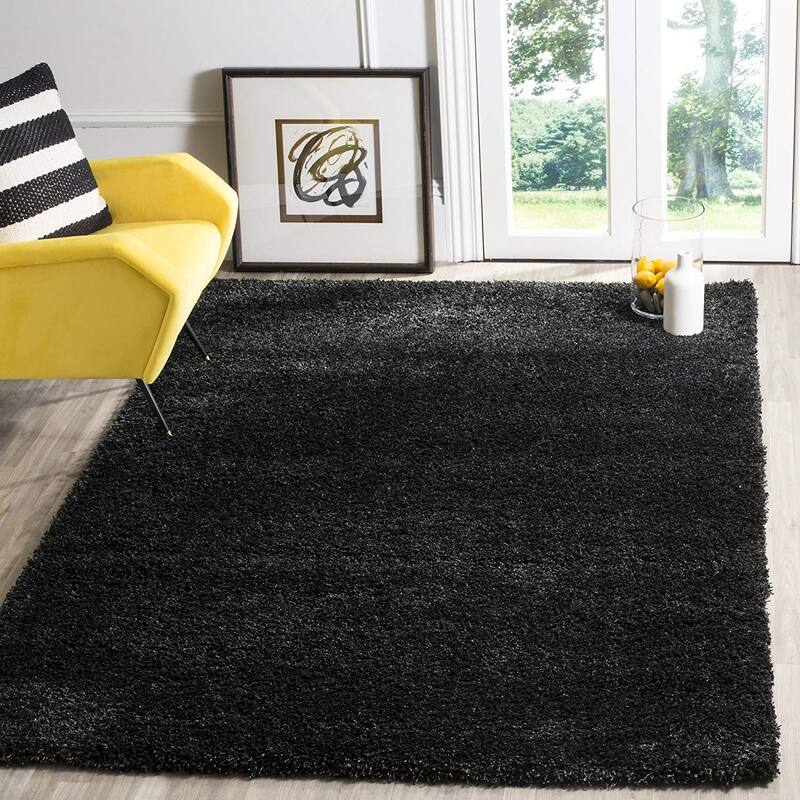 Asian Area Rug 8x10 - Grey Solid Shag Rug - Non-Shedding, Easy Care - Living Room, Bedroom Rug - 120 x 96