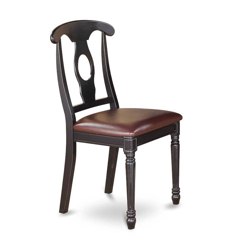 HomeStock 5-Piece Black and Cherry Finish Solid Wood Top Dining table with 4 Chairs