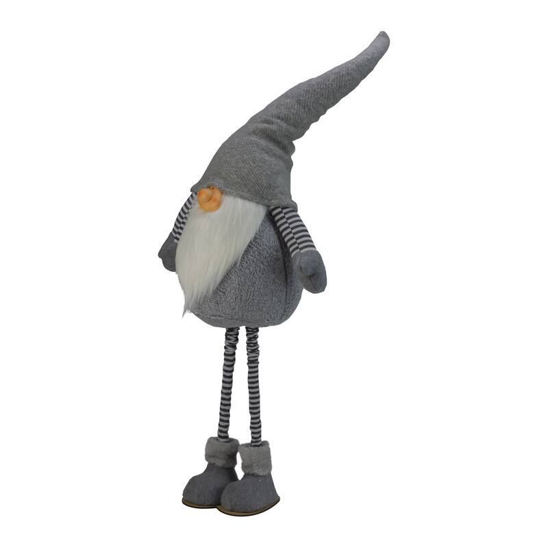 Chubby Adjustable Height Smirking Gnome - 42" - Gray and White