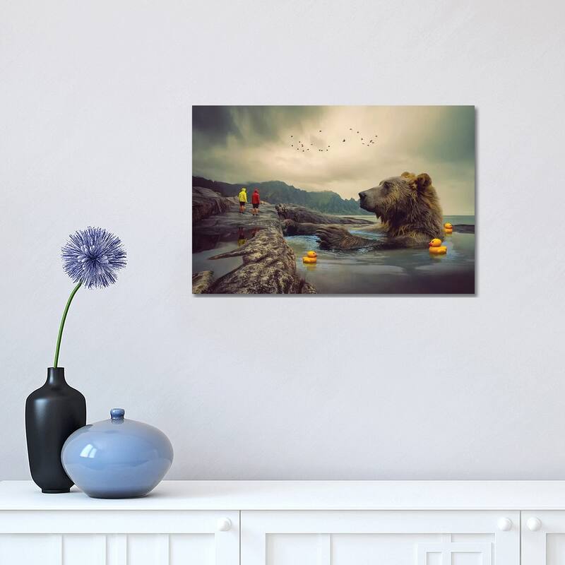 iCanvas 'Foggy Bear Bath' by Soaring Anchor Designs Canvas Print - 12x18x1.5