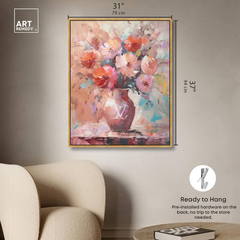 Un Jarron con flores glam Canvas by Art Remedy