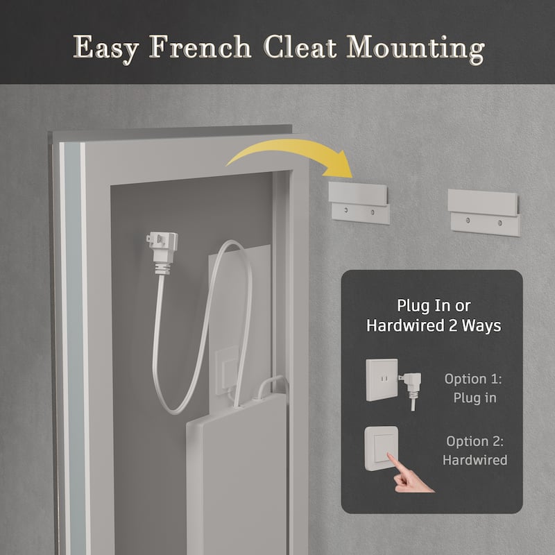 Frameless LED Backlit Anti-Fog Bathroom Vanity Mirror