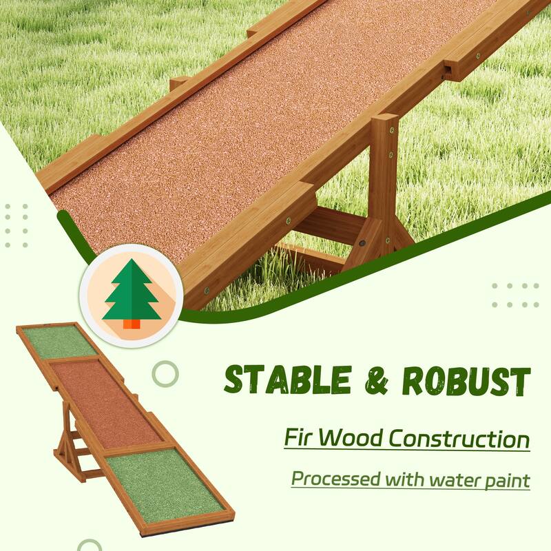 PawHut Wooden Dog Agility Seesaw for Training and Exercise, Platform Equipment Run Game Toy, Weather Resistant Pet Supplies
