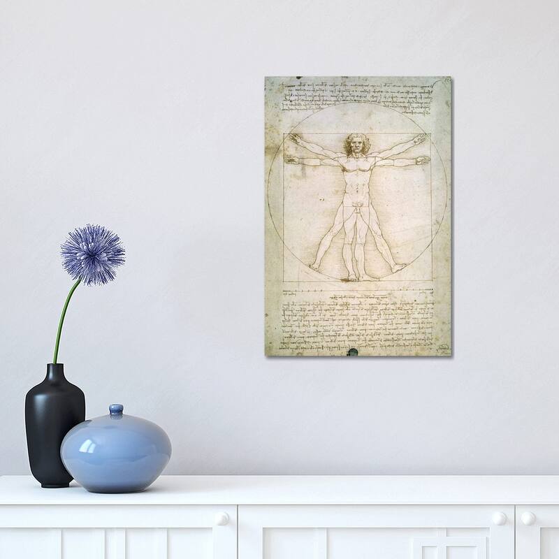 iCanvas "The Proportions of the human figure " by Leonardo da Vinci Canvas Print - 18x12x1.5