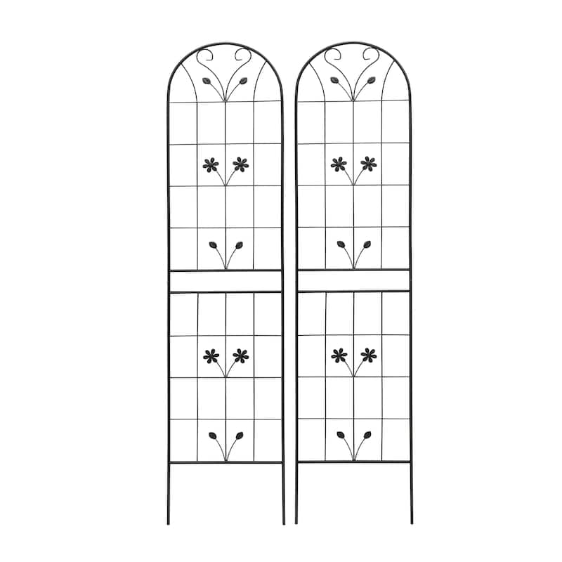 4 Pack Metal Garden Trellis Rustproof Trellis for Climbing Plants Outdoor Flower Support Black
