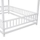preview thumbnail 45 of 43, Floor Wooden Bed with House Roof Frame and Fence Guardrails