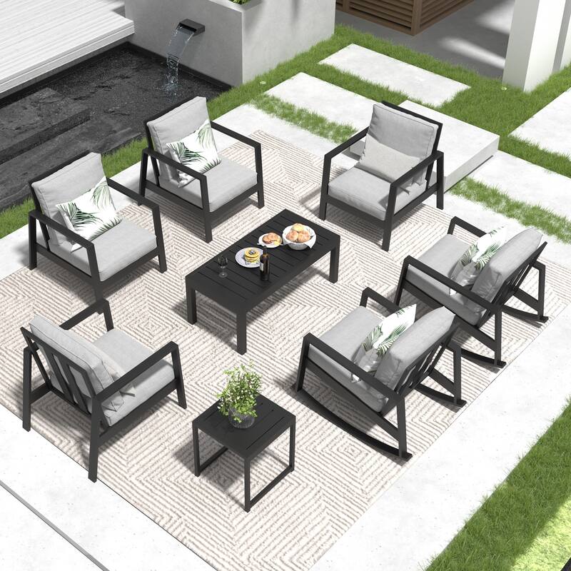 8-Piece Outdoor Sofa Seating Group - Grey
