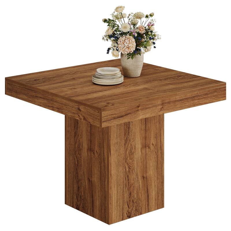 39" Farmhouse Square Pedestal Dining Table for Dining Room/ Kitchen - 39" W x 39" D x 31.5" H