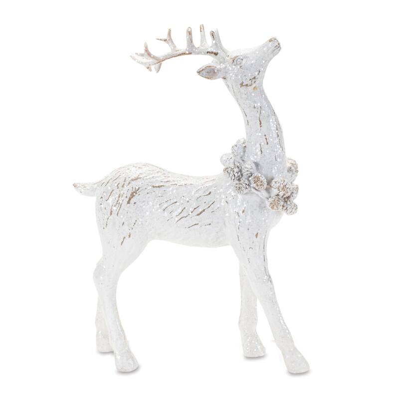 Standing and Sitting Winter Reindeer Christmas Figurines - 7" - Set of 4