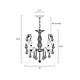 preview thumbnail 7 of 11, Antique Black 6-Light Wrought Iron Chandelier with Crystals Hanging