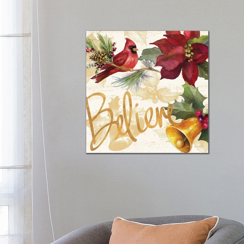 iCanvas "Christmas Poinsettia IV" by Lanie Loreth Canvas Print - 26x26x1.5