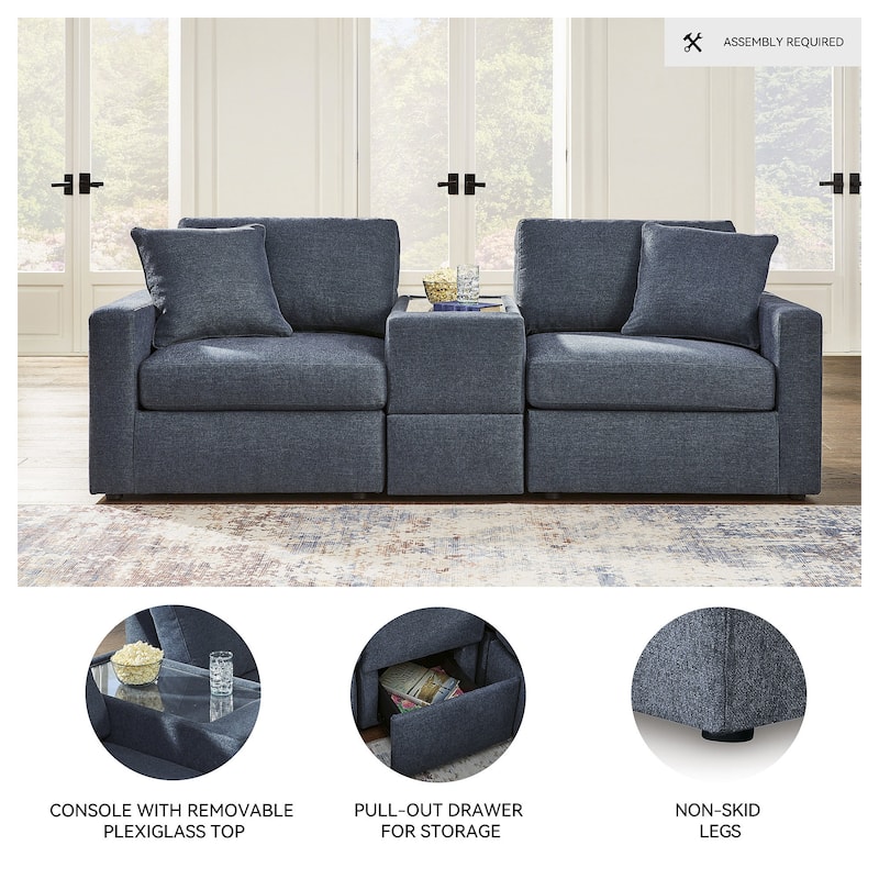 Signature Design by Ashley Modmax 3-Piece Sectional with Storage Console - 93" W x 37" D x 36" H