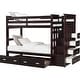 preview thumbnail 3 of 5, Classic Wood Twin Bunk Bed with Trundle, Storage Ladder, 5 Drawers, Brown