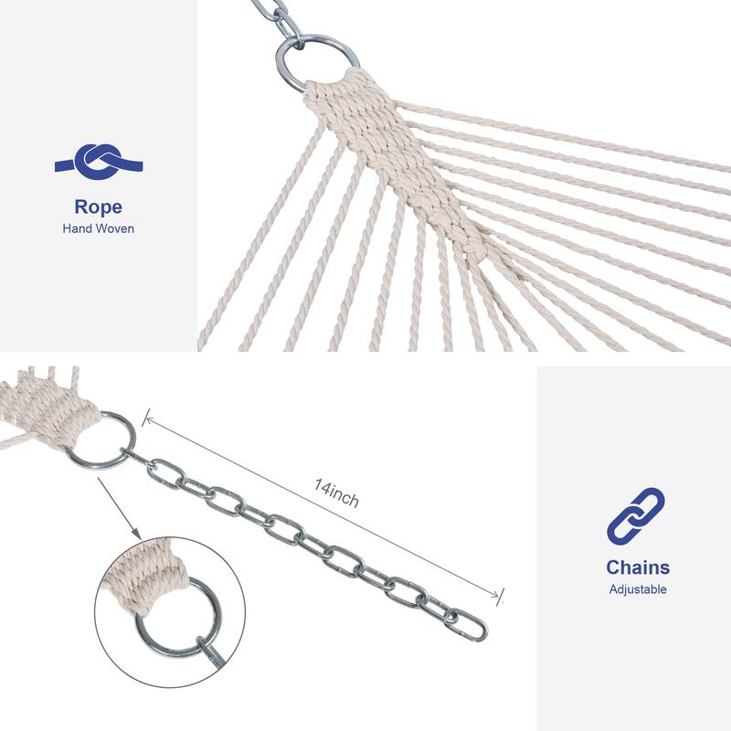 Double Spreader Bar Hammock With 13.5 ft. Wooden Stand - 162*55.1*48.8