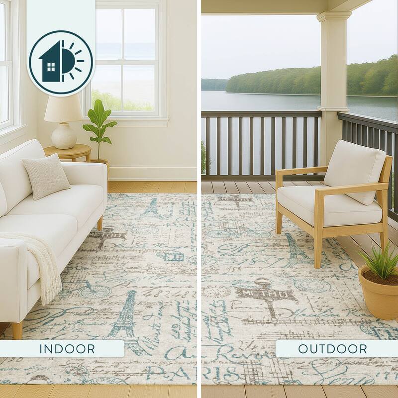 Machine Washable Indoor/ Outdoor Paris Chic Chantille Rug
