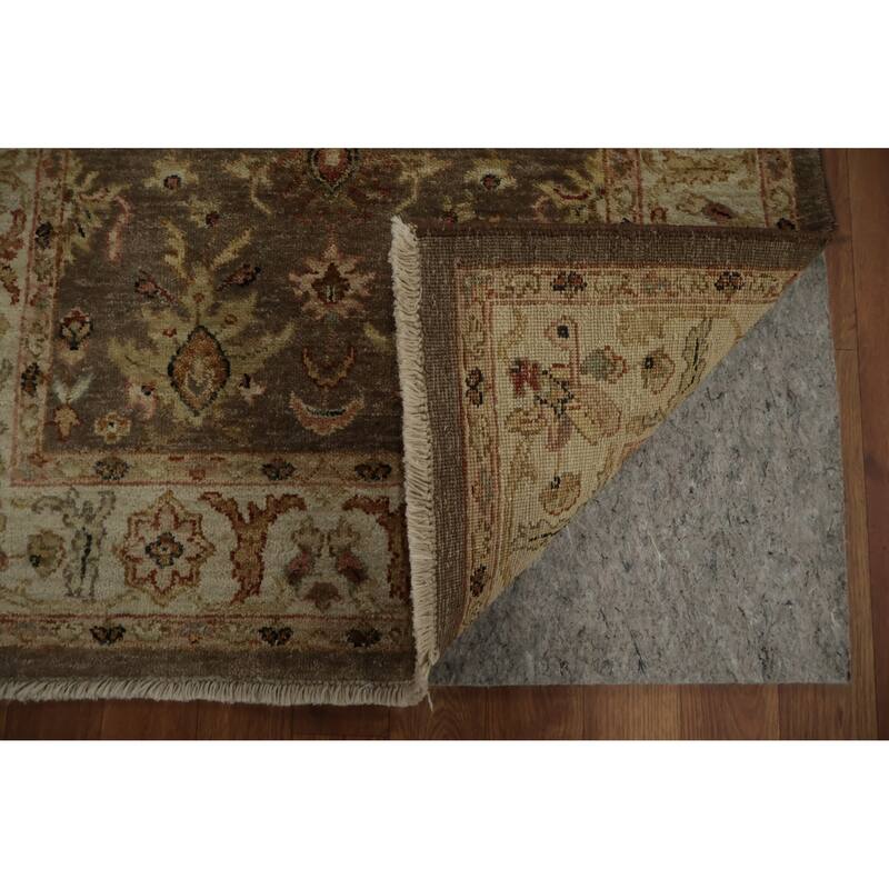 Hand Knotted Oriental 100% Wool Carpet Traditional Floral Brown Peshawar Area Rug - 5' 2'' X 3' 0''