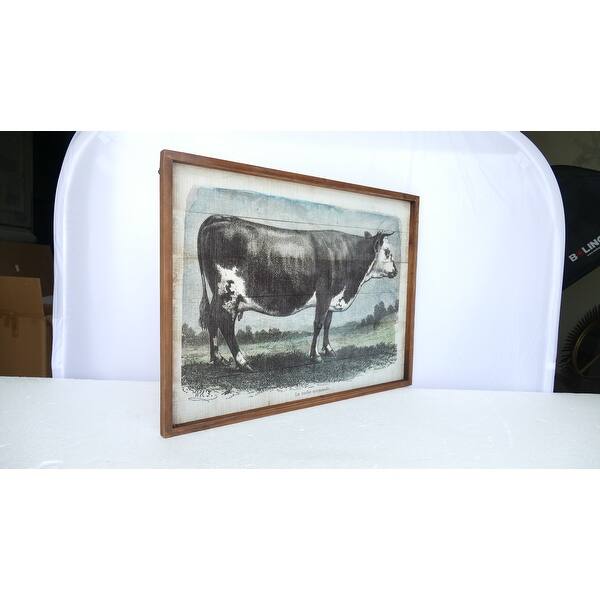 Shop 23 5 White And Brown Painting Cattle Wall Art Decor Free