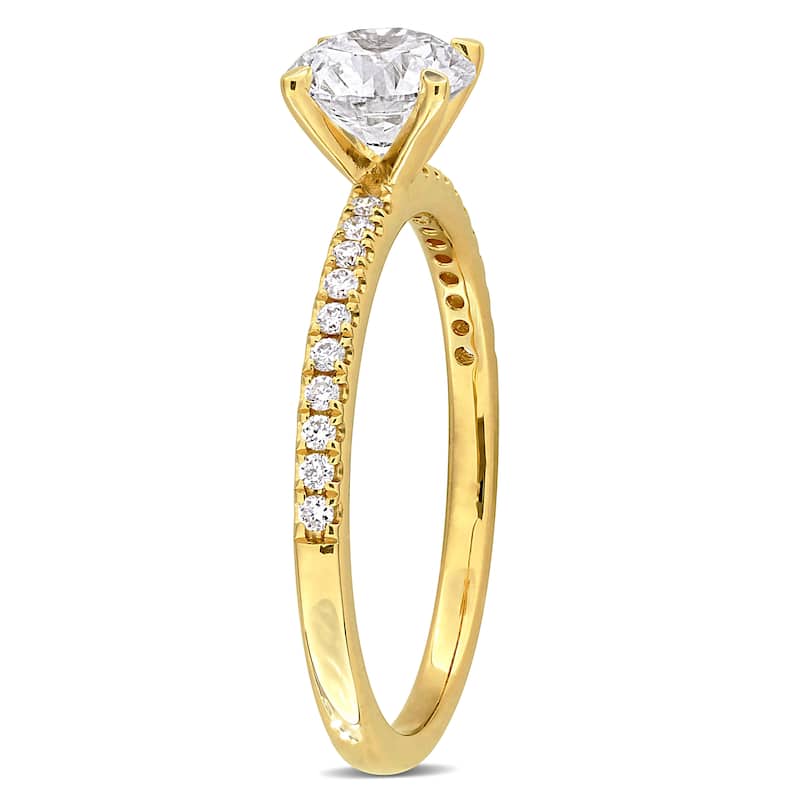 1 1/6ct TW Lab-Grown Diamond Solitaire Engagement Ring in 14k Yellow Gold