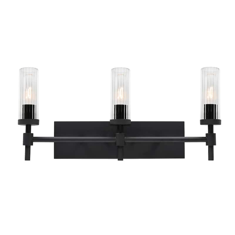 AFX Huntington Vanity Light - Clear Ribbed Glass Shade