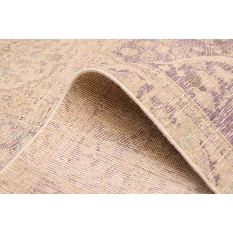 ECARPETGALLERY Hand-knotted Antalya Vintage Grey, Purple Wool Rug - 6'9 x 10'1