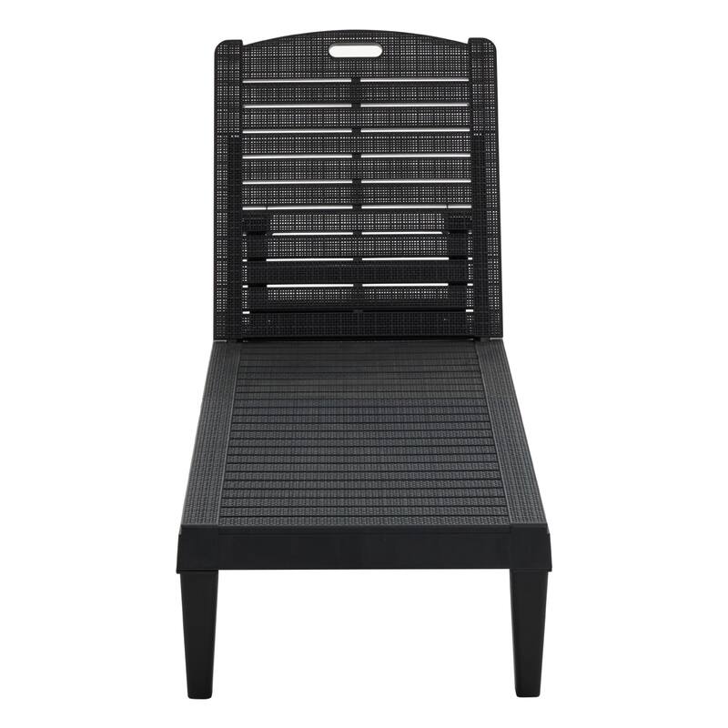 Roomfitters 2 Pcs Resin Outdoor Chaise Lounge Chairs with Adjustable Backrest for Patio, Poolside or Beach