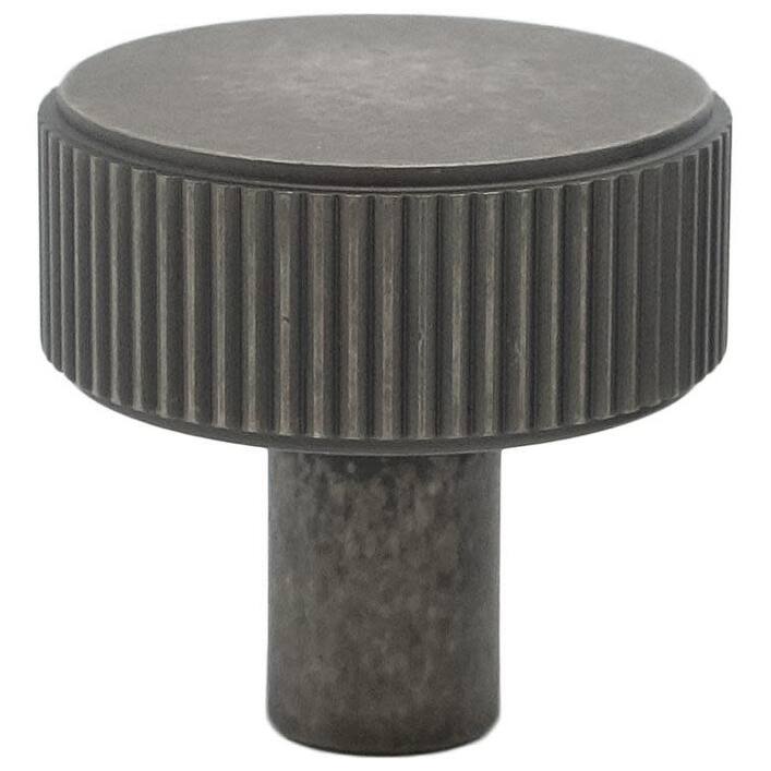 Hapny Home R04 Ribbed 1-3/8" Flat Ridged Round Solid Metal Coin - Weathered Nickel